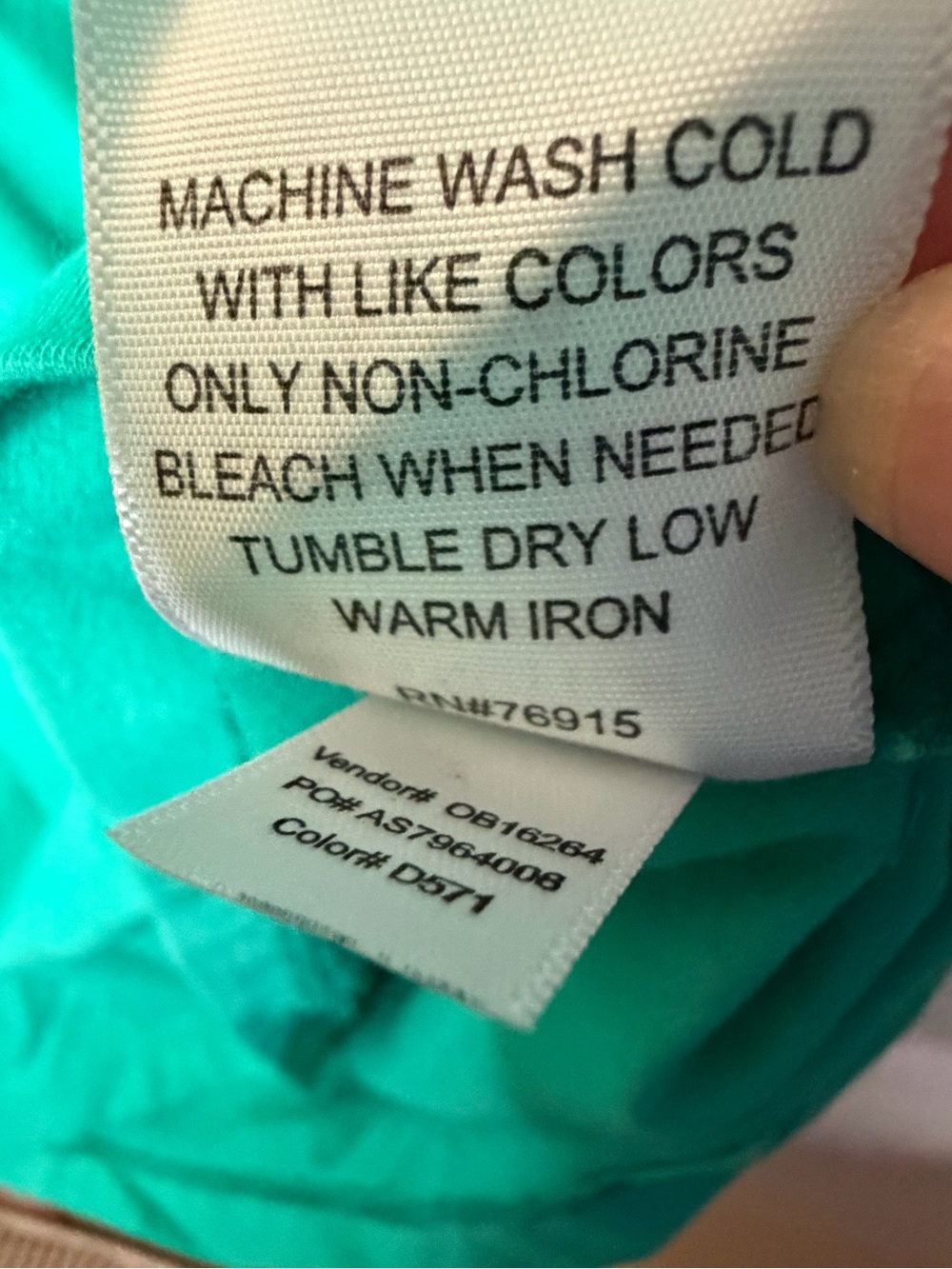 Appleseed's Teal Ruffle V-Neck 3/4 Sleeve Top - Picture 5 of 5